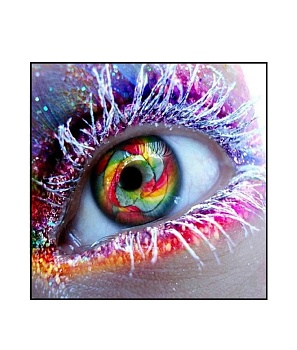 Алмазная мозаика картина стразами Разноцветный глаз, 30х30 см