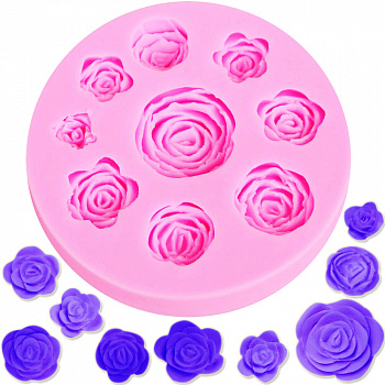 00027303 Форма силиконовая "Девять розочек"