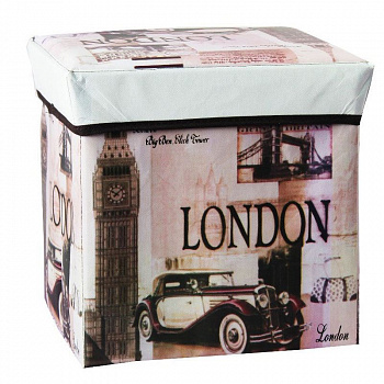 00017522 Складной пуфик-короб для хранения вещей, 29х29х31 см