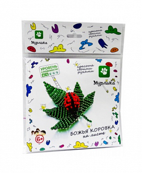 Набор для творчества Плетение бисером/Божья коровка на листе