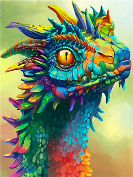 Алмазная мозаика картина стразами Дракон, 40х50 см Алмазная мозаика картина стразами Дракон, 40х50 см