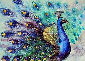 Алмазная мозаика картина стразами Павлин, 50х65 см