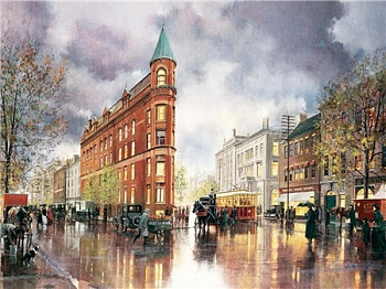 Алмазная мозаика картина стразами Городской пейзаж, 40х50 см