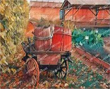 Алмазная мозаика картина стразами Повозка, 40х50 см