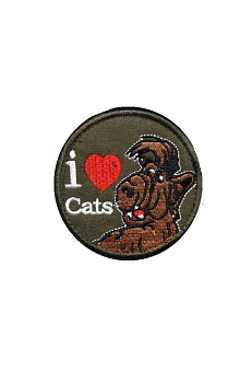 00041754 Нашивка I Love Cats, 8.5 см
