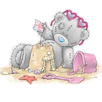 Алмазная мозаика картина стразами Мишка Тедди в песочнице, 30х30 см