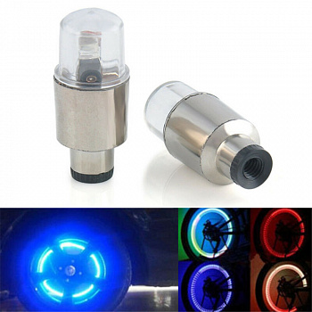 Светящиеся велосипедные колпачки на ниппель, 2 шт Светящиеся велосипедные колпачки на ниппель, 2 шт