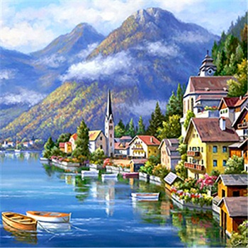 Алмазная мозаика картина стразами Пейзаж, 30х30 см