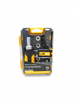 Реверсивная отвёртка с набором бит и головок 23 в 1 Gear Power