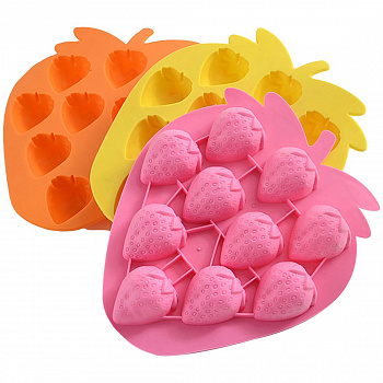 00028928 Силиконовая форма для десертов Клубничка, 10 ячеек