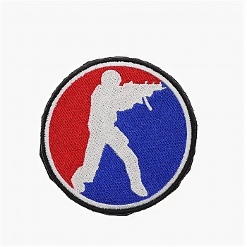 Шеврон на липучке "CS Counter-Strike" красный,белый,синий