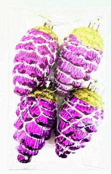 00007642 Набор ёлочных игрушек ШИШКИ 4 шт 00007642 Набор ёлочных игрушек ШИШКИ 4 шт