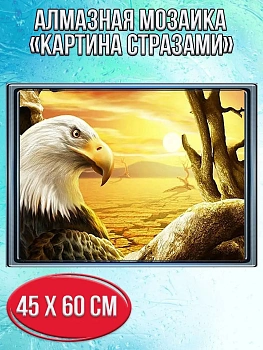 Алмазная мозаика картина стразами Орёл, 50х65 см
