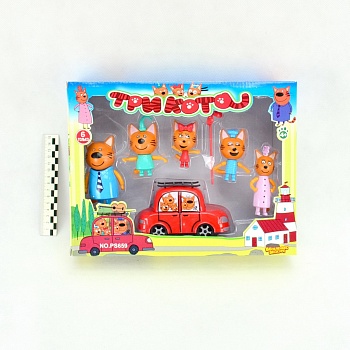 Три Кота набор Машина+5героев