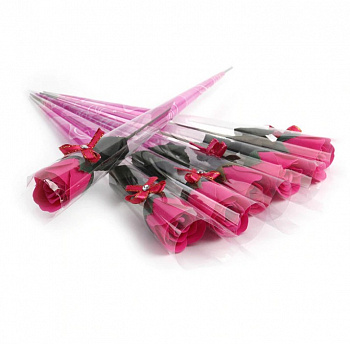 00019792 Роза из парфюмированного мыла I Love You с бантиком, 50 см