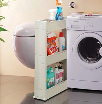 Пластиковая 3-х ярусная стойка с колёсиками Multi-Purpose Rack, 55х17х77 см