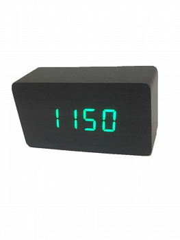 00024415 Часы электронные настольные, цвет символов зеленый 12,5х4,5х6,5 см
