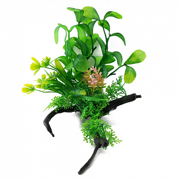 00037913 Искусственное аквариумное растение с корягой, 10х18 см