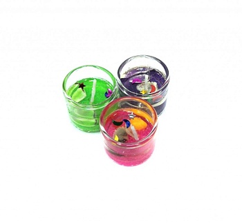 Подарочный набор гелевых мини-свечей 2.5х2.5 см, 12 шт