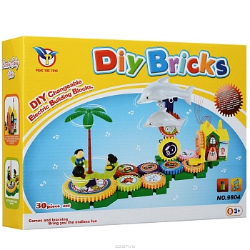 Конструктор-шестеренки Diy bricks Делифины 30 деталей