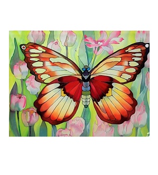 Алмазная мозаика картина стразами Бабочка, 15х20 см