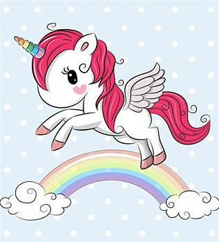 Алмазная мозаика картина стразами Единорог на радуге, 15х20 см