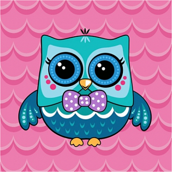 Алмазная мозаика картина стразами Совушка с бантиком, 15х20 см Алмазная мозаика картина стразами Совушка с бантиком, 15х20 см