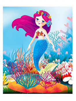 Алмазная мозаика картина стразами Русалочка с кораллами, 15х20 см Алмазная мозаика картина стразами Русалочка с кораллами, 15х20 см