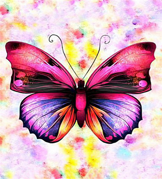 Алмазная мозаика картина стразами Бабочка, 15х20 см Алмазная мозаика картина стразами Бабочка, 15х20 см