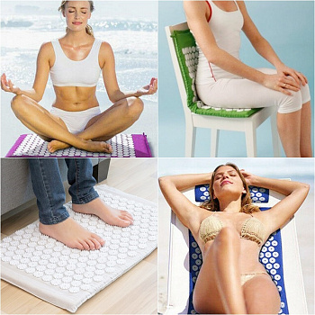 00023986 Акупунктурный массажный комплект из коврика и валика Acupressure Mat