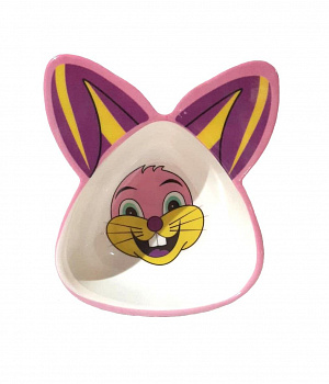 00045413 Детская тарелка в виде зайчика, 13х4.5 см