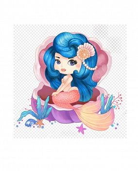 Алмазная мозаика картина стразами Русалочка в ракушке, 15х20 см Алмазная мозаика картина стразами Русалочка в ракушке, 15х20 см