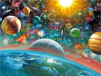 Алмазная мозаика картина стразами Солнечная система, 40х50 см