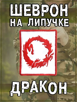 Нашивка на липучке Дракон, 6.5х8 см