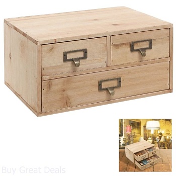 Деревянный органайзер с 3 ящиками