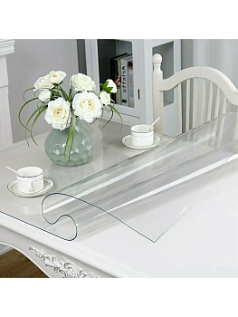 Гибкое стекло, прозрачная скатерть Soft Glass, 120х60 см