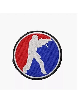 Шеврон на липучке "CS Counter-Strike" красный,белый,синий
