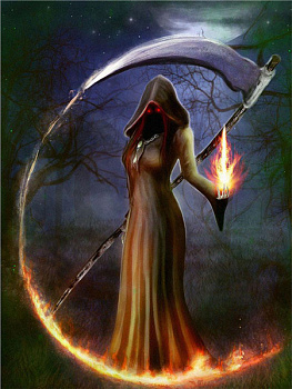 Алмазная мозаика картина стразами Смерть с косой, 30х40 см