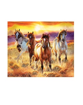 Алмазная мозаика картина стразами Лошади, 50х65 см