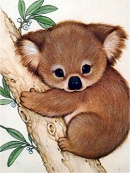 Алмазная мозаика картина стразами Коала, 15х20 см