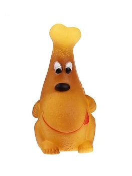 Игрушка-пищалка для собак  Моська на косточке, 12 см