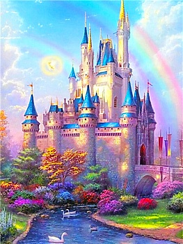 Алмазная мозаика картина стразами Сказочный замок, 40х50 см