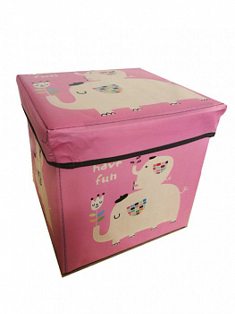 00017513 Детский складной пуф-короб для хранения 2 в 1, 29х30х30 см