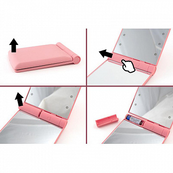 00018139 Косметическое карманное зеркало с подсветкой из светодиодов Led Light Mirror