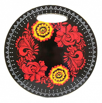 00008216 Круглая расписная разделочная доска, 25 см