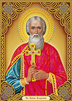 Алмазная мозаика картина стразами Икона князя Владимира, 40х50 см