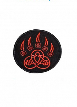 Нашивка на липучке Лапа с узором, 8.5 см