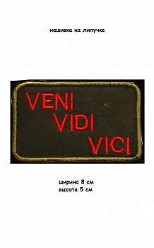 00048500 Нашивка на липучке Veni Vidi Vici, 8х5 см