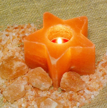 Солевой подсвечник для чайной свечи Звезда Himalayan Salt Candle Holder Star Shape