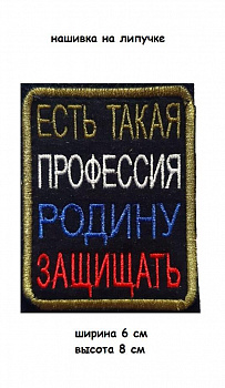 Нашивка на липучке Есть такая профессия родину защищать, 6х8 см